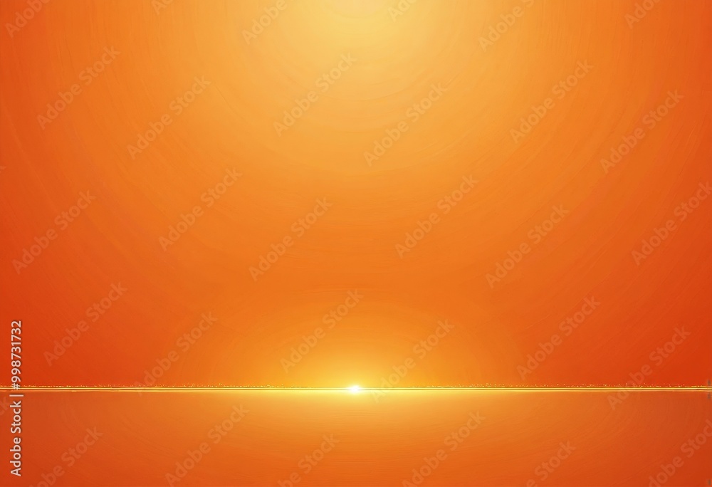 Poster a gradient background transitioning from a deep orange at the top to a lighter orange at the bottom, with a bright sun shining in the center