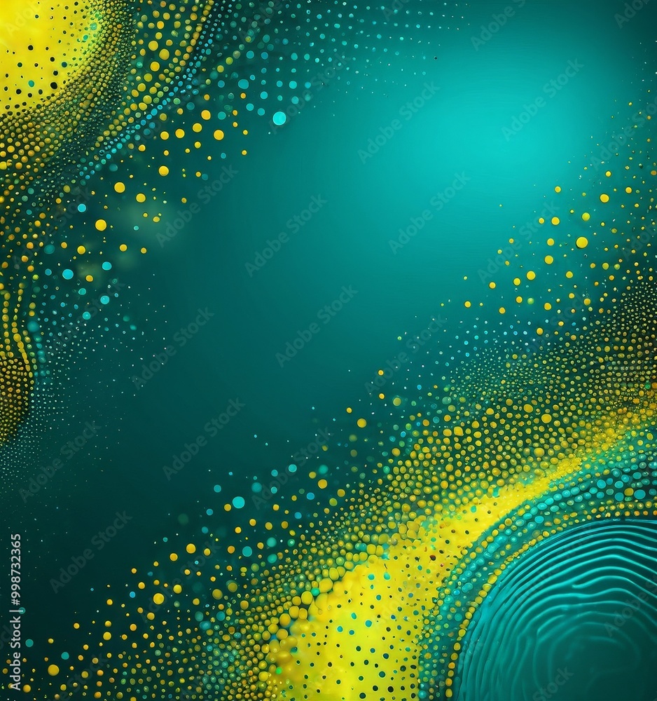 Aufkleber a vibrant abstract background with a gradient of teal and yellow hues The central focus is a large, circular shape with a gradient of yellow and teal colors, surrounded