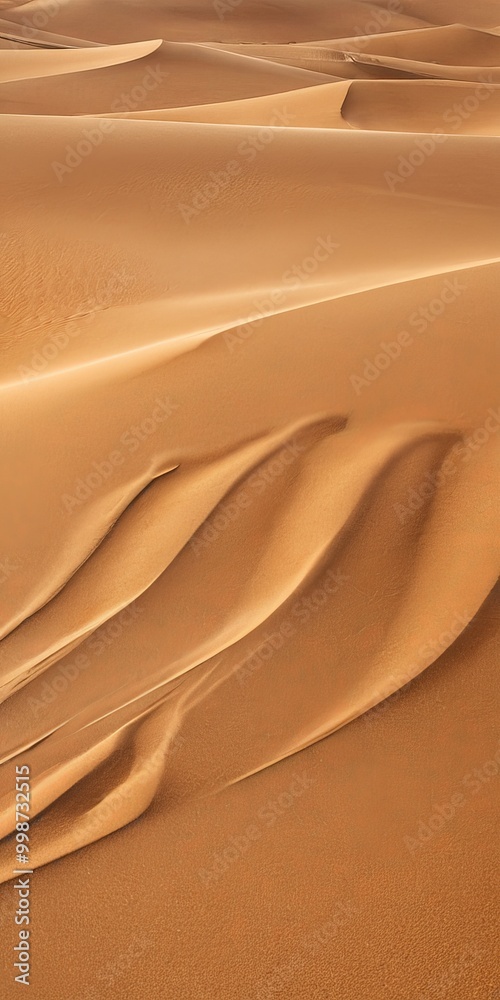 Aufkleber a close-up view vast expanse of sand dunes in the desert, with the undulating sand creating a mesmerizing pattern of undulating lines and curves