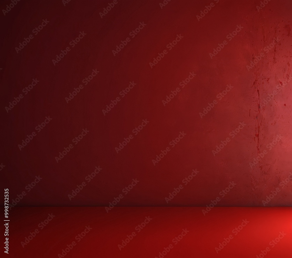 Aufkleber a dark red wall with a single vertical line running across it, creating a sense of depth and perspective