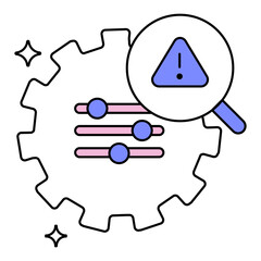 Debugging Prompts Icon. Representing AI Prompt Debugging. System Troubleshooting. Input Debugging. Error Detection. Vector Editable icon.