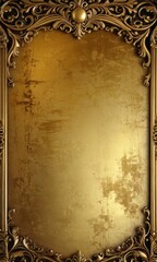 a golden ornate frame with a distressed, aged gold background