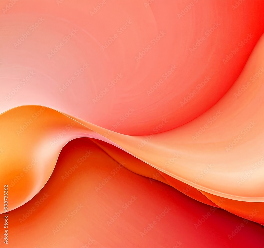 Aufkleber a vibrant abstract composition of overlapping curved lines in shades of pink and orange, creating a 