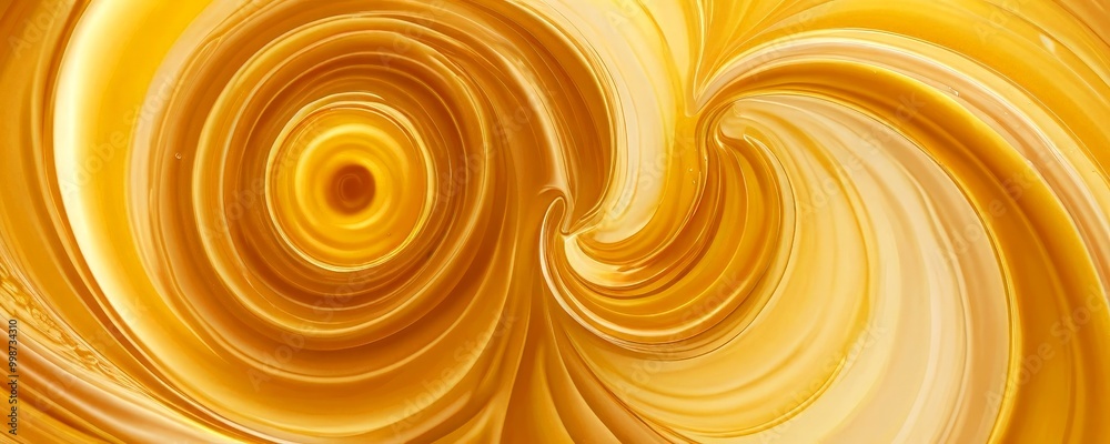 Fototapete a swirling pattern of golden and yellow hues, creating a mesmerizing and dynamic visual effect