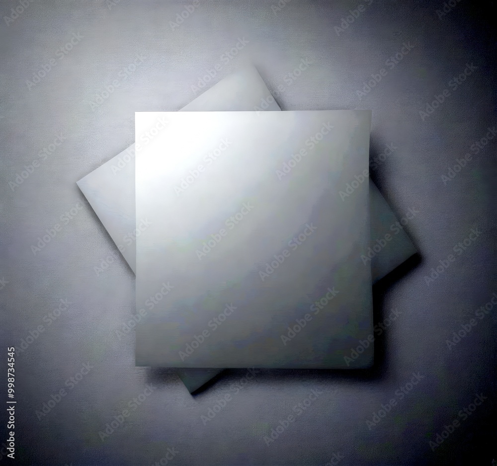 Aufkleber a dark, monochromatic composition with a square-shaped object in the center, surrounded by a gradien