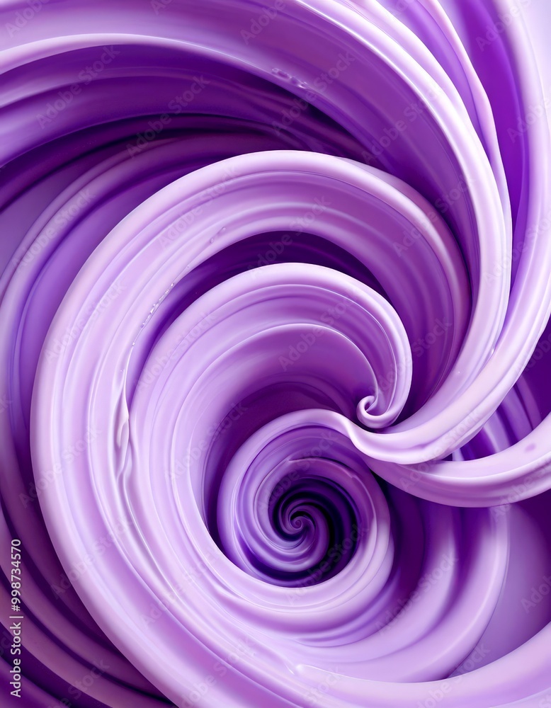 Poster a close-up view spiral pattern in a soft, pastel purple hue the spiral is composed of curved lines t