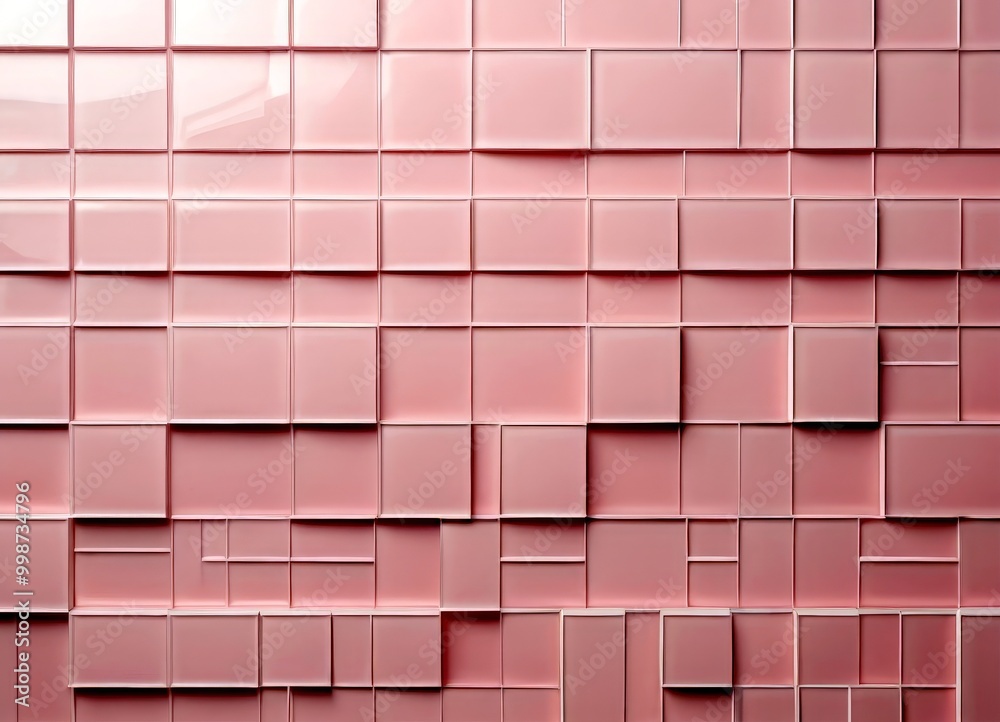 Aufkleber a grid of pink square tiles arranged in a repeating pattern, creating a visually appealing and textured background.