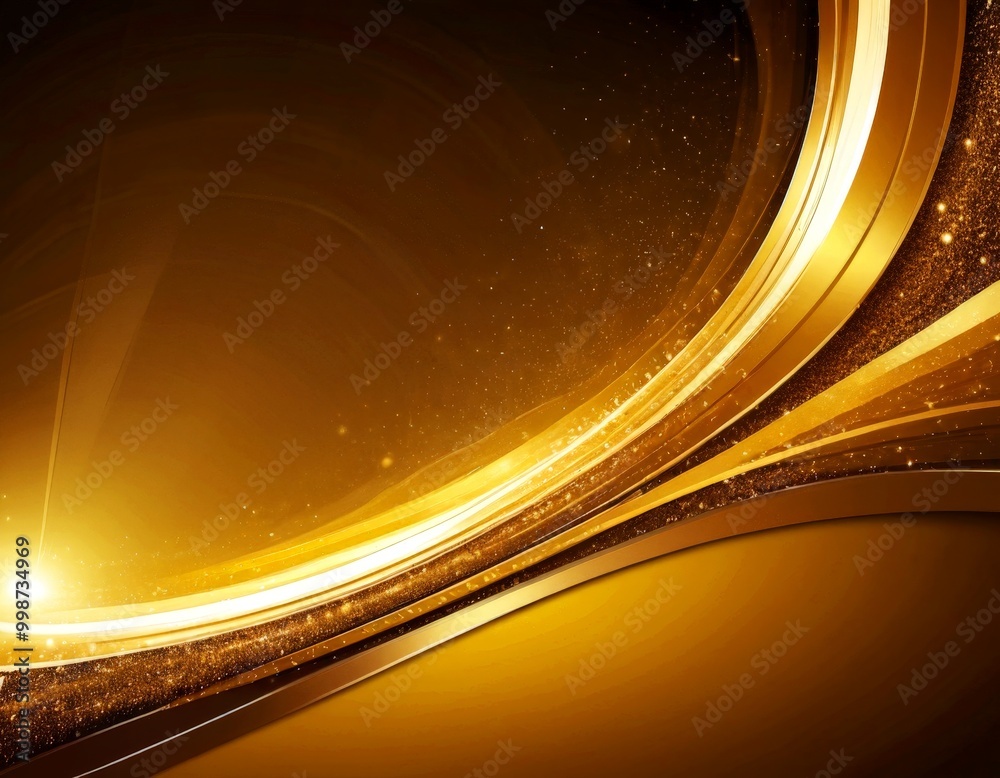 Aufkleber a striking abstract design with a gradient of golden hues, creating a sense of depth and movement The background transitions from a darker shade at the top to a lighter one