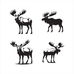 deer silhouette vector illustration, 