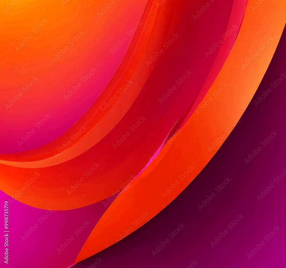 Aufkleber a vibrant abstract composition of overlapping curved lines in shades of orange and purple, creating a dynamic and visually striking pattern