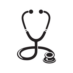 Stethoscope Logo Icon Template - A Clean and Professional Medical Symbol, Ideal for Healthcare Branding, Hospital Logos, or as a Design Element for Medical or Wellness-related Businesses.
