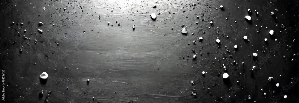 Aufkleber a black and white photograph of a textured surface with numerous small white dots scattered across it, creating a sense of randomness and depth.