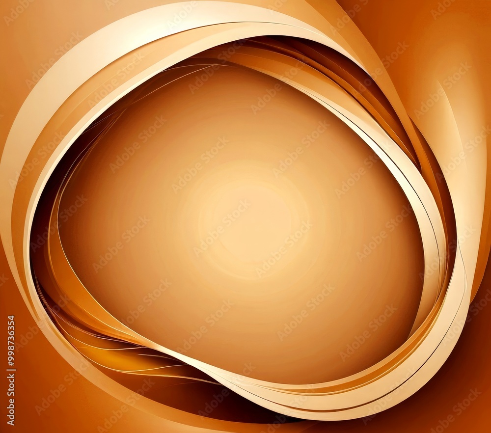 Aufkleber a circular frame with a gradient of warm brown tones, creating a sense of depth and movement