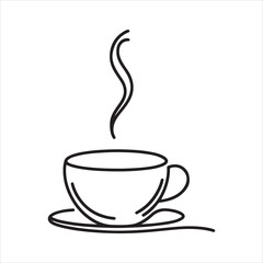 one line cup silhouette on white background
