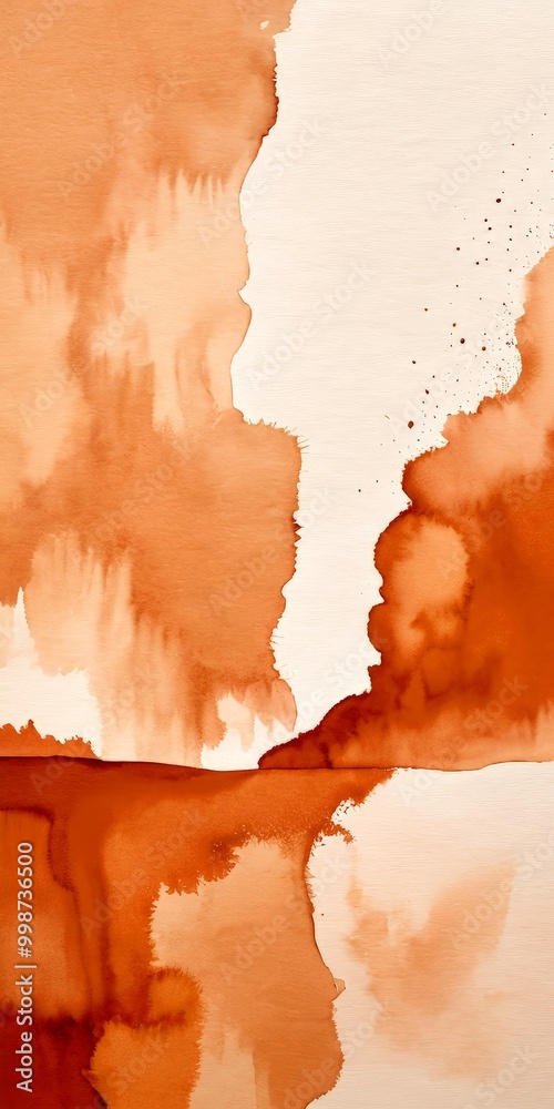 Aufkleber Abstract art with a warm color palette of orange and brown, featuring a textured and layered appearance