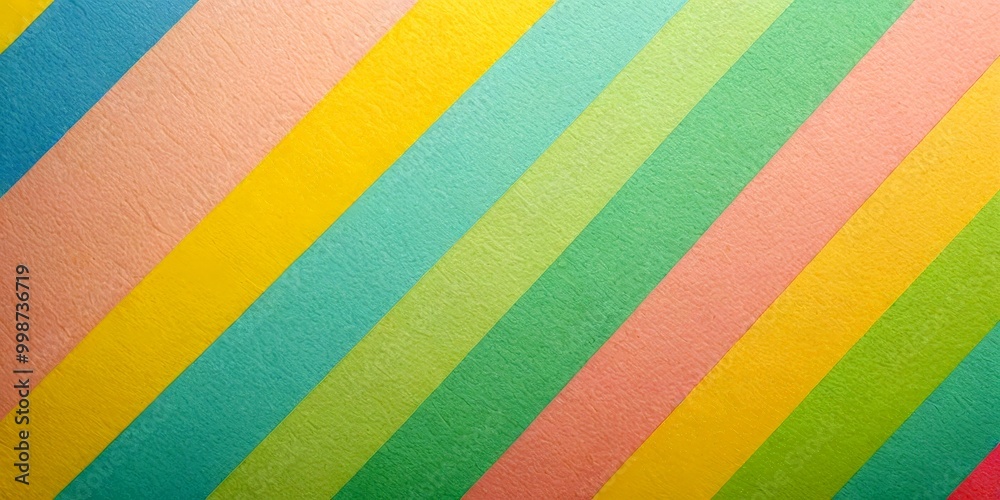 Poster A diagonal pattern of pastel-colored vertical stripes, varying in width and height, creates a visually appealing and vibrant background