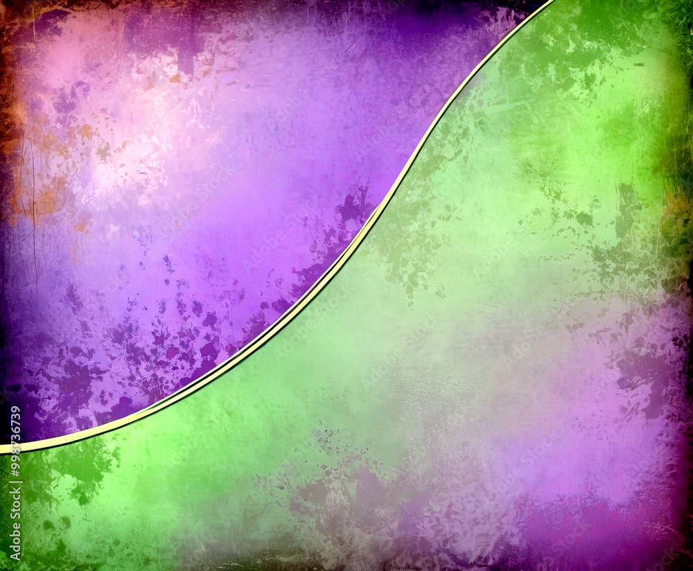 Aufkleber a textured purple and green abstract background with a curved line running diagonally across the cen