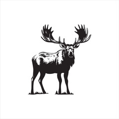 deer silhouette vector illustration, 