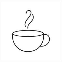 one line cup silhouette on white background

