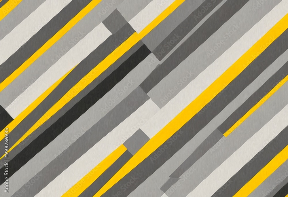 Poster a diagonal pattern of intersecting lines in various shades of gray, black, and yellow, creating a visually striking and abstract design