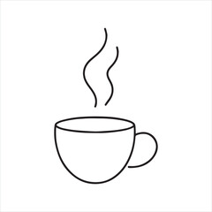 one line cup silhouette on white background
