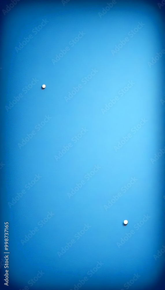Poster two small white dots are centered on a deep blue background