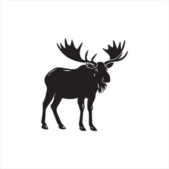 deer silhouette vector illustration, 