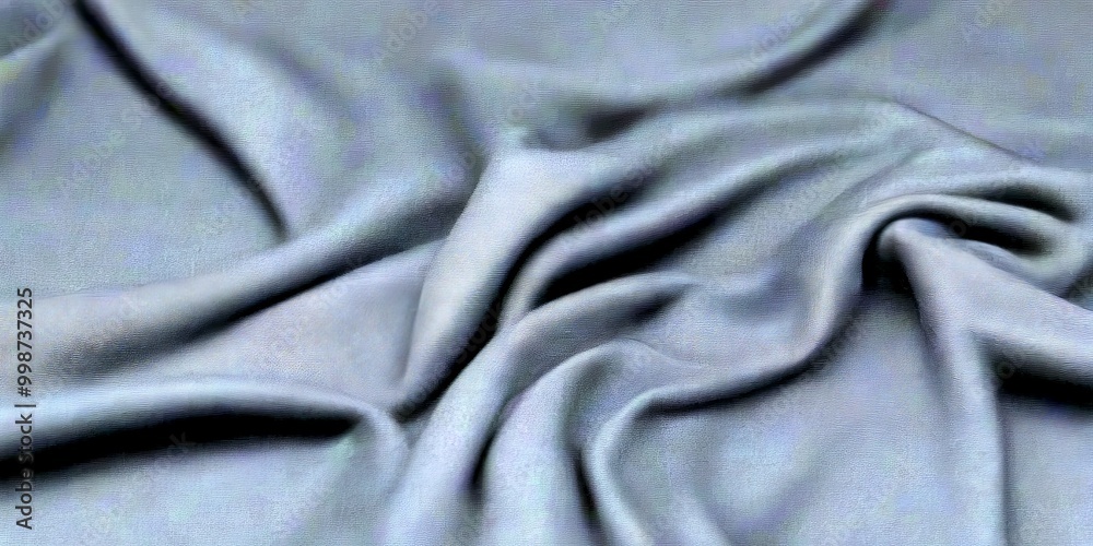 Poster a close-up view black fabric, with the folds and creases creating a textured and wrinkled appearance