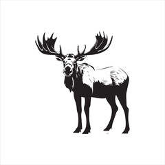 deer silhouette vector illustration, 