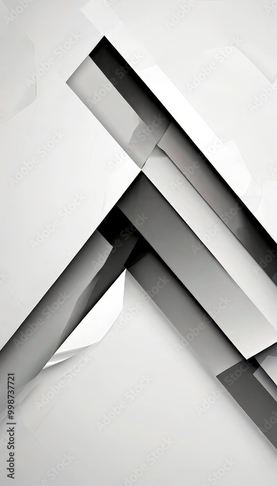 Aufkleber a digital art piece featuring a geometric design with intersecting lines and shapes in shades of gra