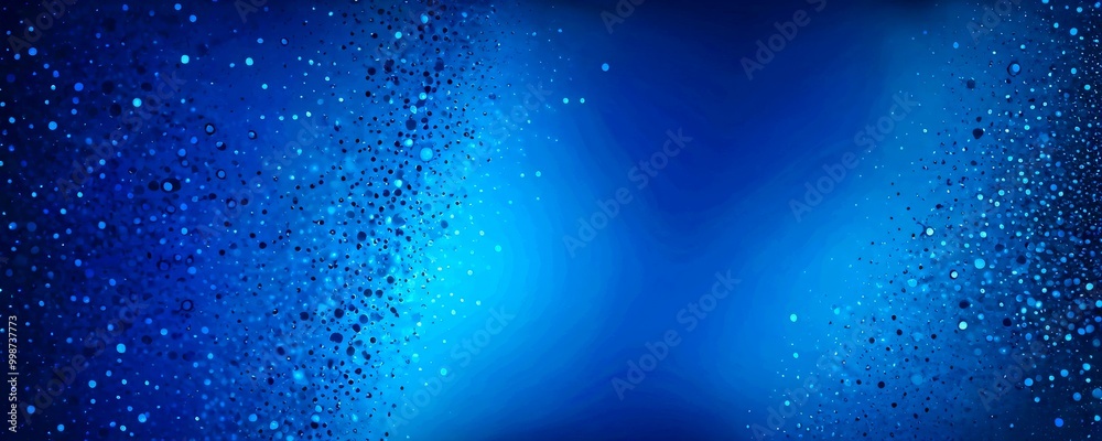 Poster a captivating blue gradient background, with a scattering of small white dots and specks of blue, creating a sense of depth and movement The does