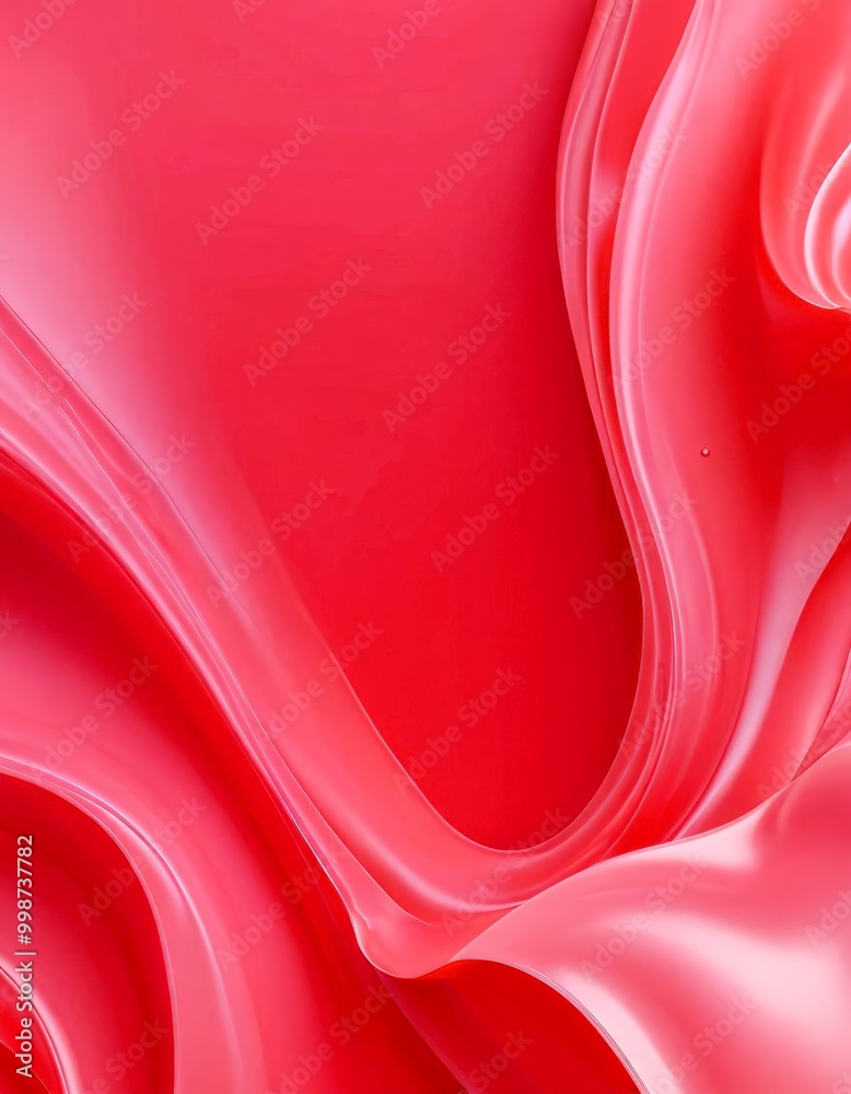 Aufkleber a close-up view pink fabric with a smooth, flowing texture The fabric appears to be made of silk or satin, and it is adorned with a small drop of water, adding a