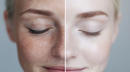 Skin transformation before and after: anti-aging skincare for youthful glow
