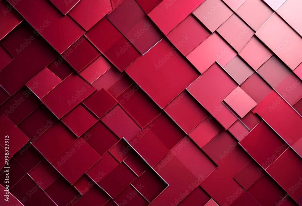 Poster a repeating pattern of red squares arranged in a diagonal grid, creating a visually striking and abstract design.