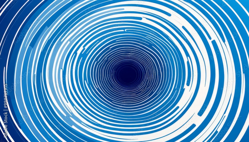 Fototapete a captivating abstract pattern featuring concentric circles of varying shades of blue, creating a mesmerizing spiral effect The central circle is darker