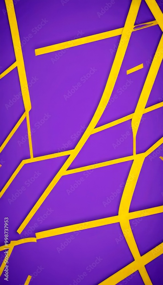 Aufkleber a purple background with intersecting yellow lines, creating a dynamic and abstract composition