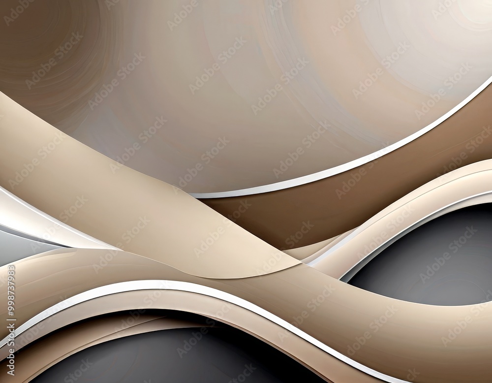 Aufkleber a digital illustration of abstract wave patterns in shades of brown and gray, with a gradient effect transitioning from light to dark