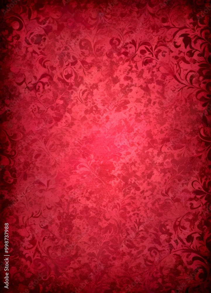 Aufkleber a dark red, ornate pattern with a repeating floral design the pattern is slightly blurred, giving it