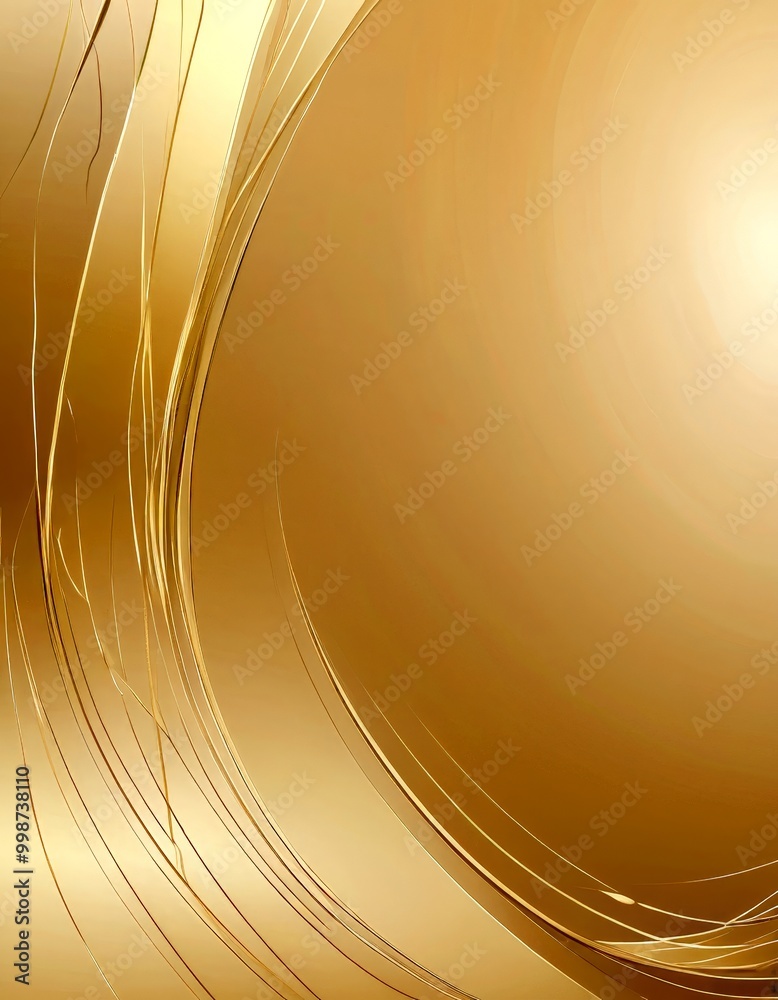 Fototapete a golden abstract background with curved lines and a gradient effect, creating a sense of movement and depth