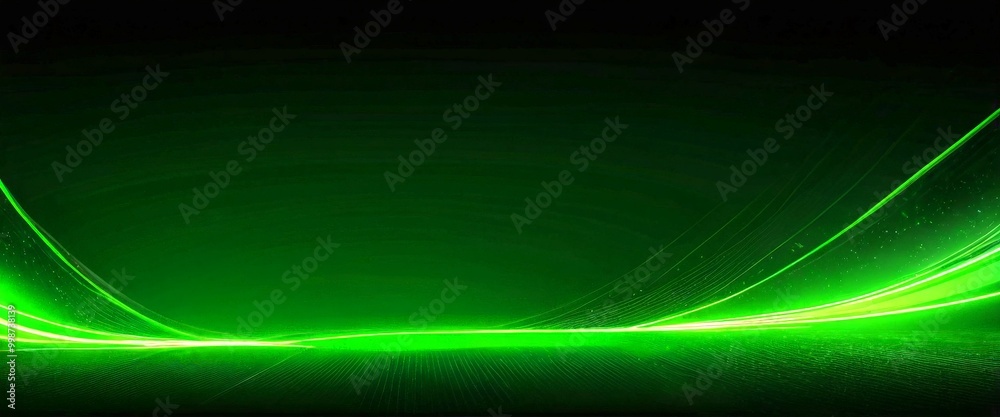 Fototapete a dark background with a vibrant green wave-like pattern, creating a striking visual effect