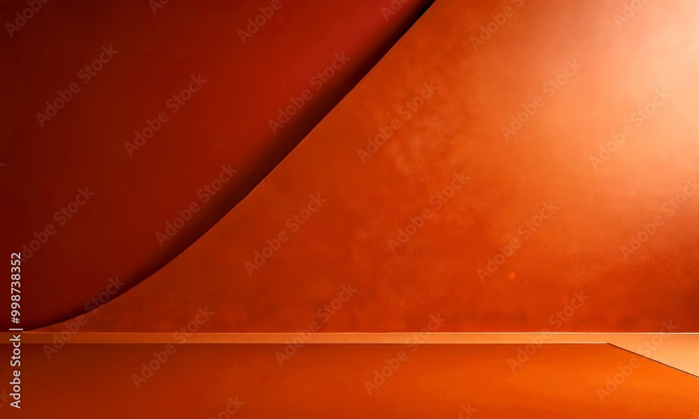 Aufkleber abstract featuring a curved line and a solid color background, with a warm orange hue