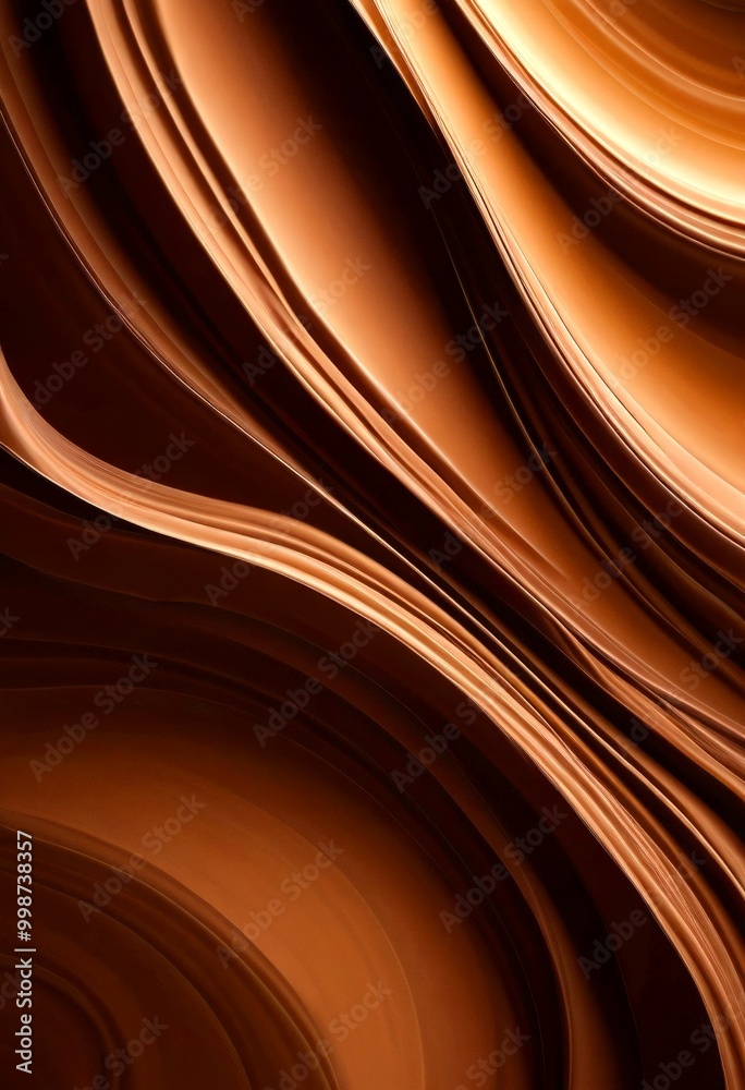 Poster a striking abstract pattern of curved lines and swirls in shades of brown and black, creating a sense of movement and depth