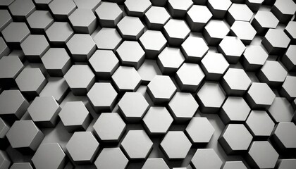 Naklejka premium A repeating pattern of hexagonal shapes in varying shades of gray, creating a visually striking and geometric design