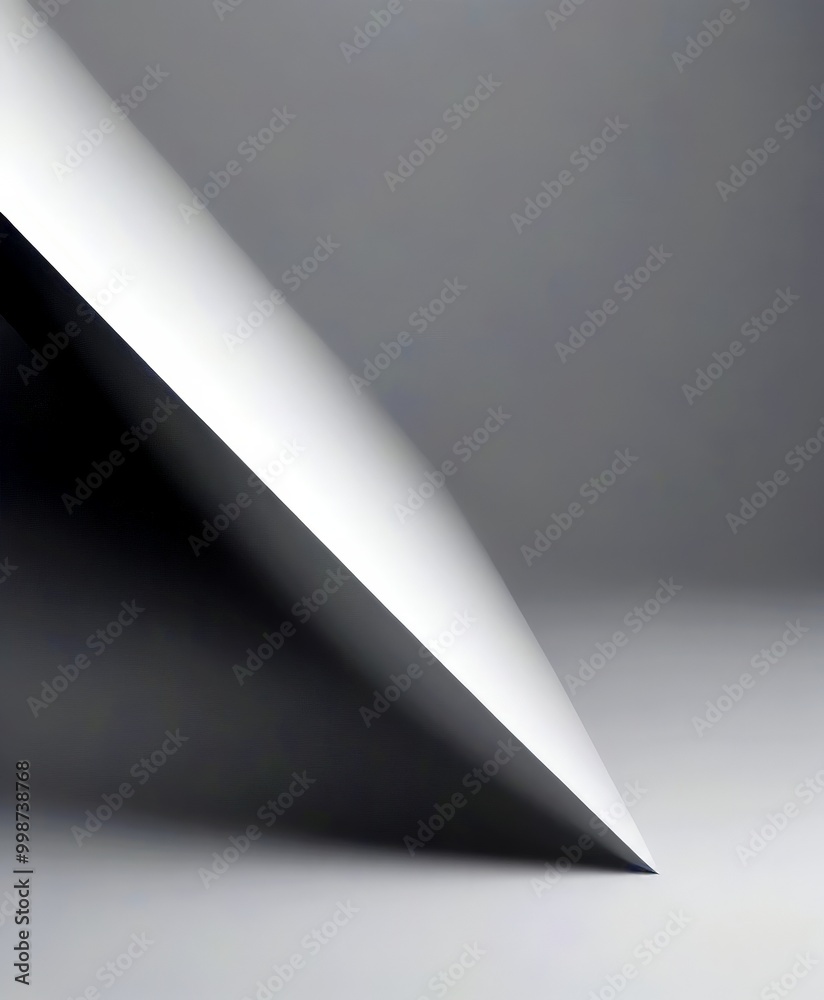 Aufkleber a minimalist geometric composition with a white, curved line intersecting a flat, gray surface, crea
