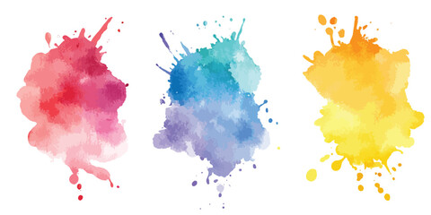 Set of watercolor circles multicolored, watercolor vector stains; background for title and logo.