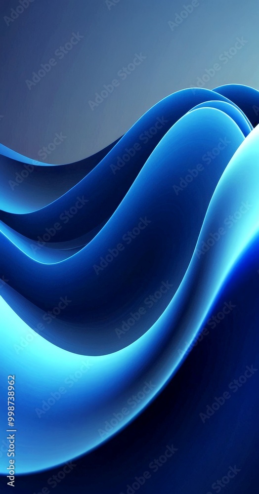 Poster a gradient of blue hues, transitioning from a deep navy at the top to a lighter shade at the bottom, creating a sense of depth and movement.