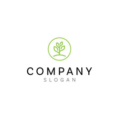 green plant logo template vector design