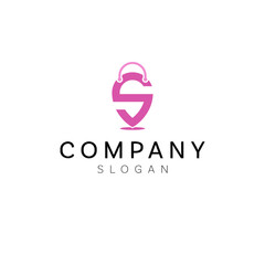 initial S pin map and shop logo template vector design