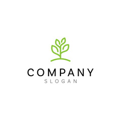 green plant logo template vector design