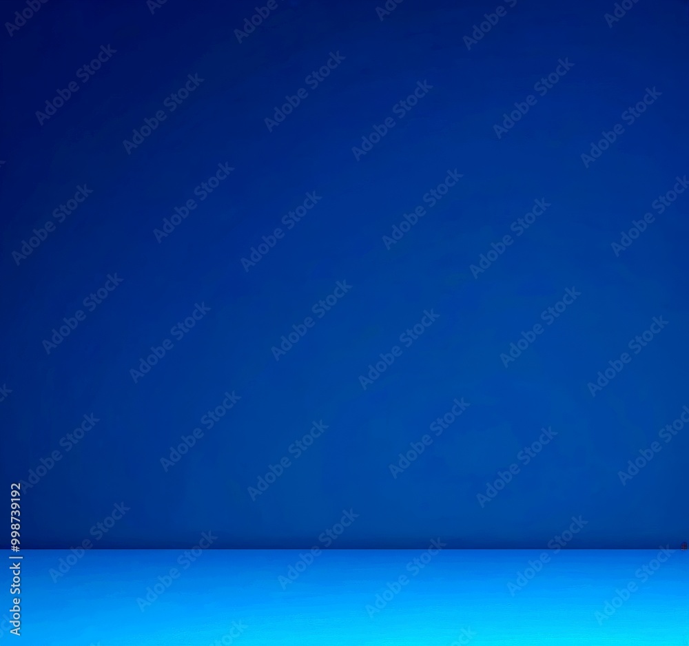 Poster a gradient background transitioning from a deep blue at the top to a lighter blue at the bottom, with a small orange dot in the bottom right corner